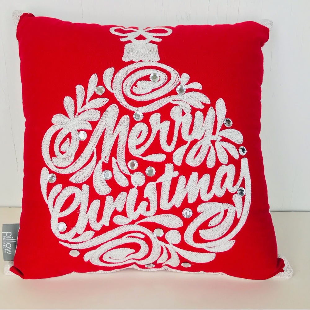 Pillow Perfect Embroidered Merry Christmas Pillow